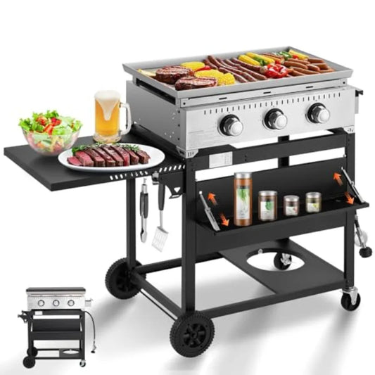 30000 BTU Outdoor Gas Griddle with Lid