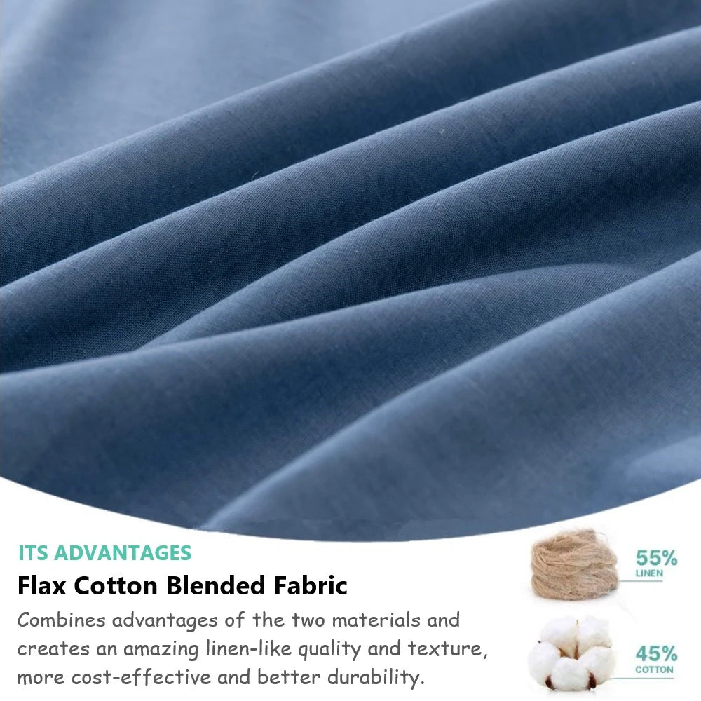 3/4Pcs Solid Color Belgian Linen Cotton