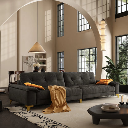 104.7" sectional Couch, mid-Century Modern 4-Seater