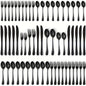 60pcs, Black Silverware Mirror Polished Cutlery Set