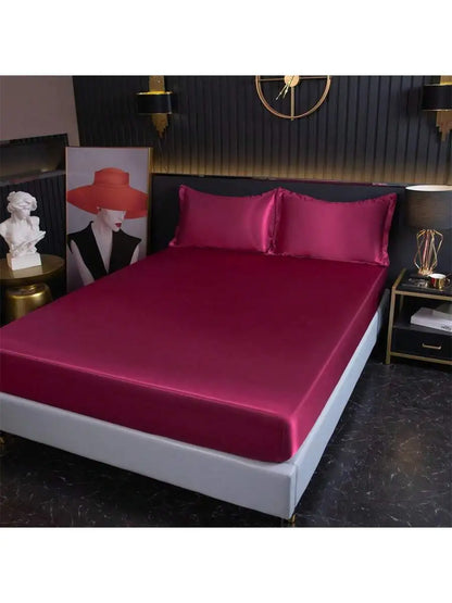 Silky Cooling Solid Fitted Sheet Set