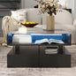 Lift-Top Coffee Table with 2 Drawers, Modern