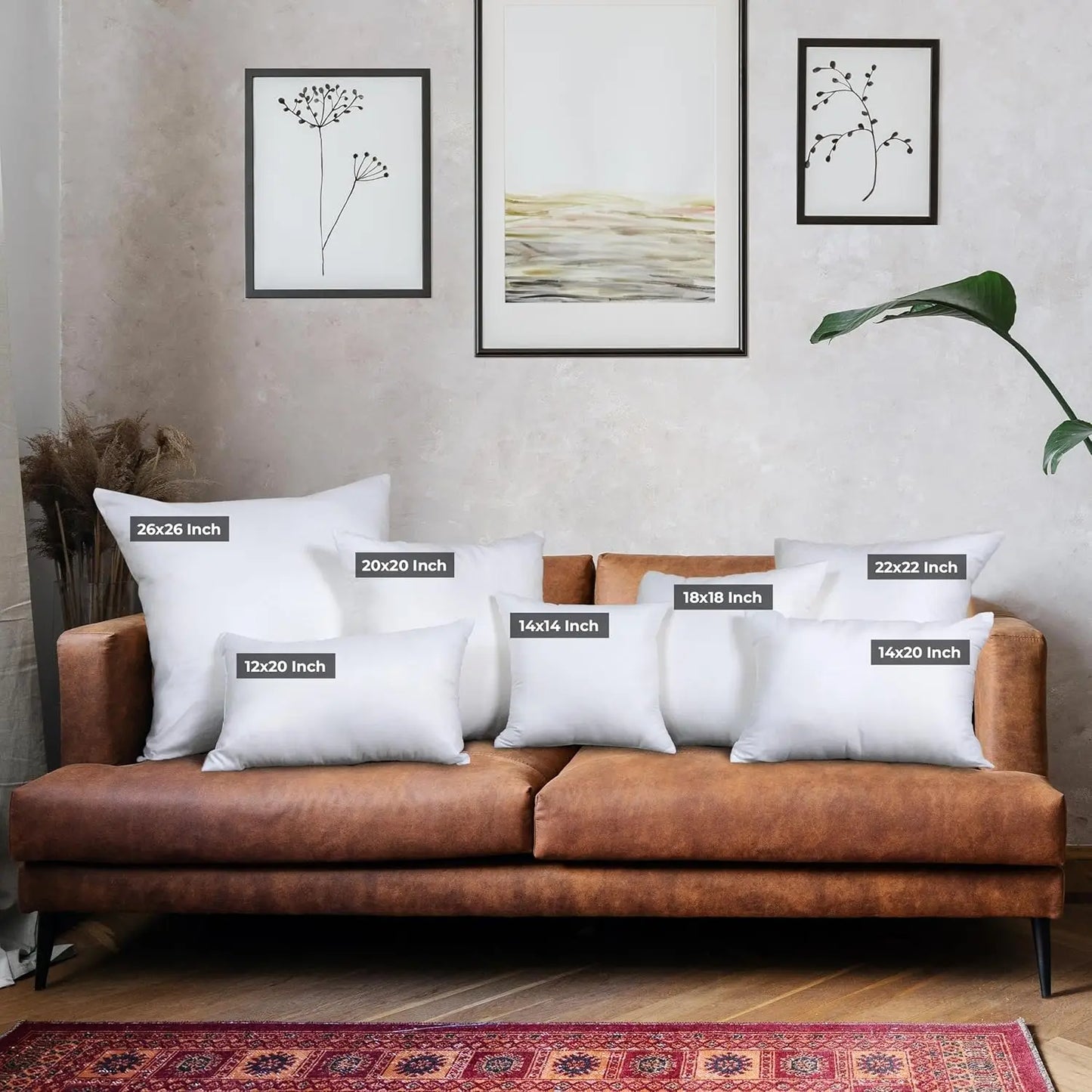 18x18 Throw Pillows Set of 4 White