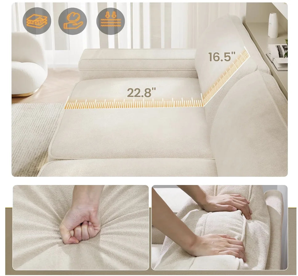 Modern Sofas Couches, with Storage and 2 USB Charger Ports