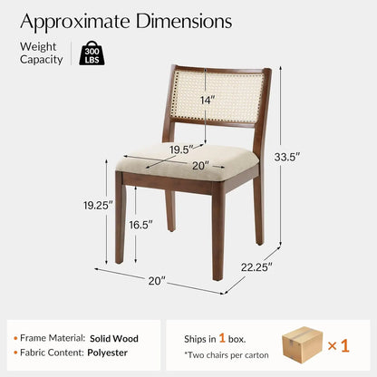 Dining Chairs Set of 2, French Solid Wood