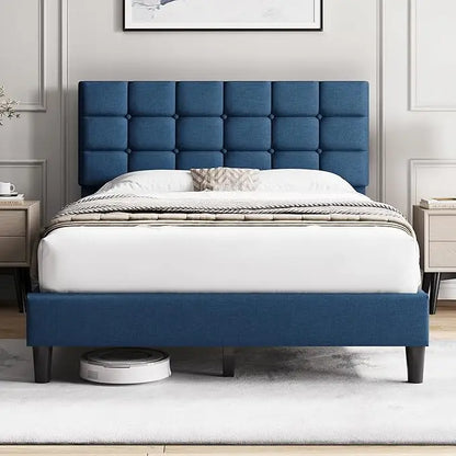 Upholstered Bed Frame, Modern Queen Bed Platform