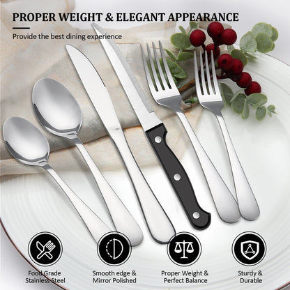48PCS Flatware Set, High Quality Construction