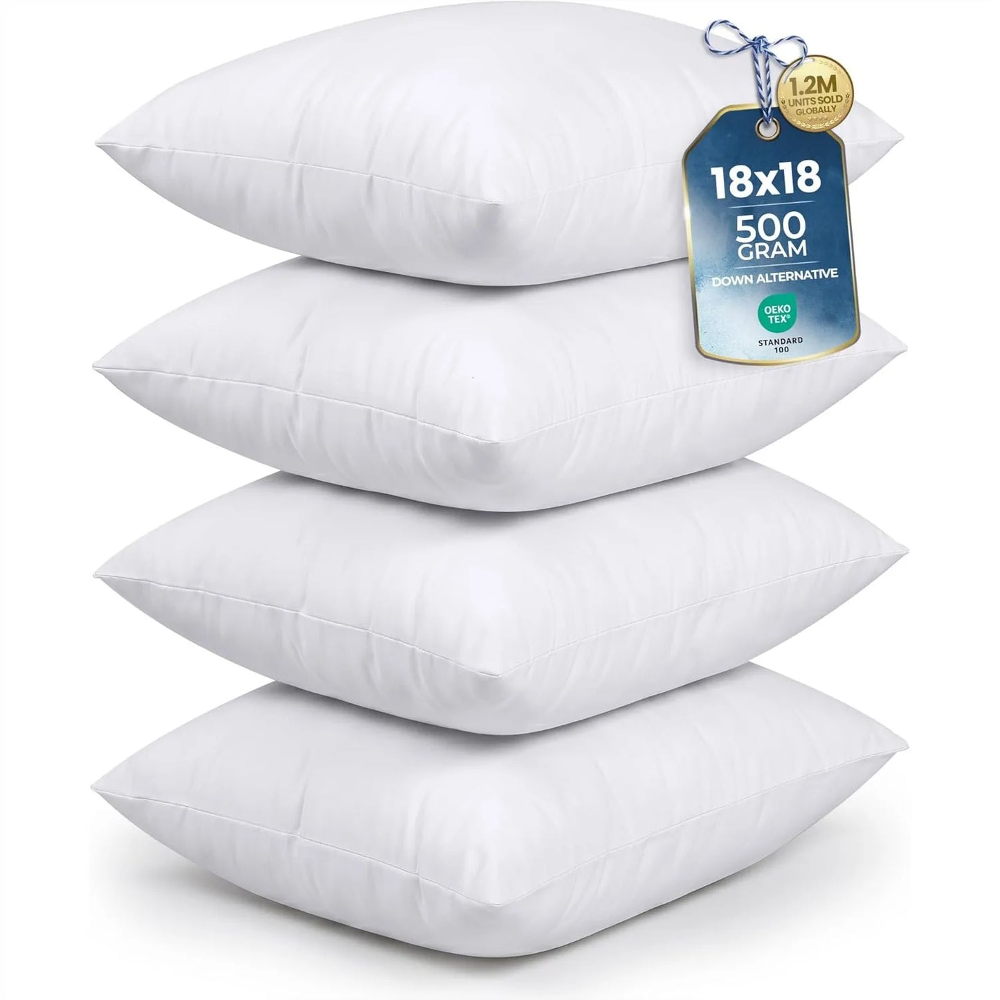 18x18 Throw Pillows Set of 4 White