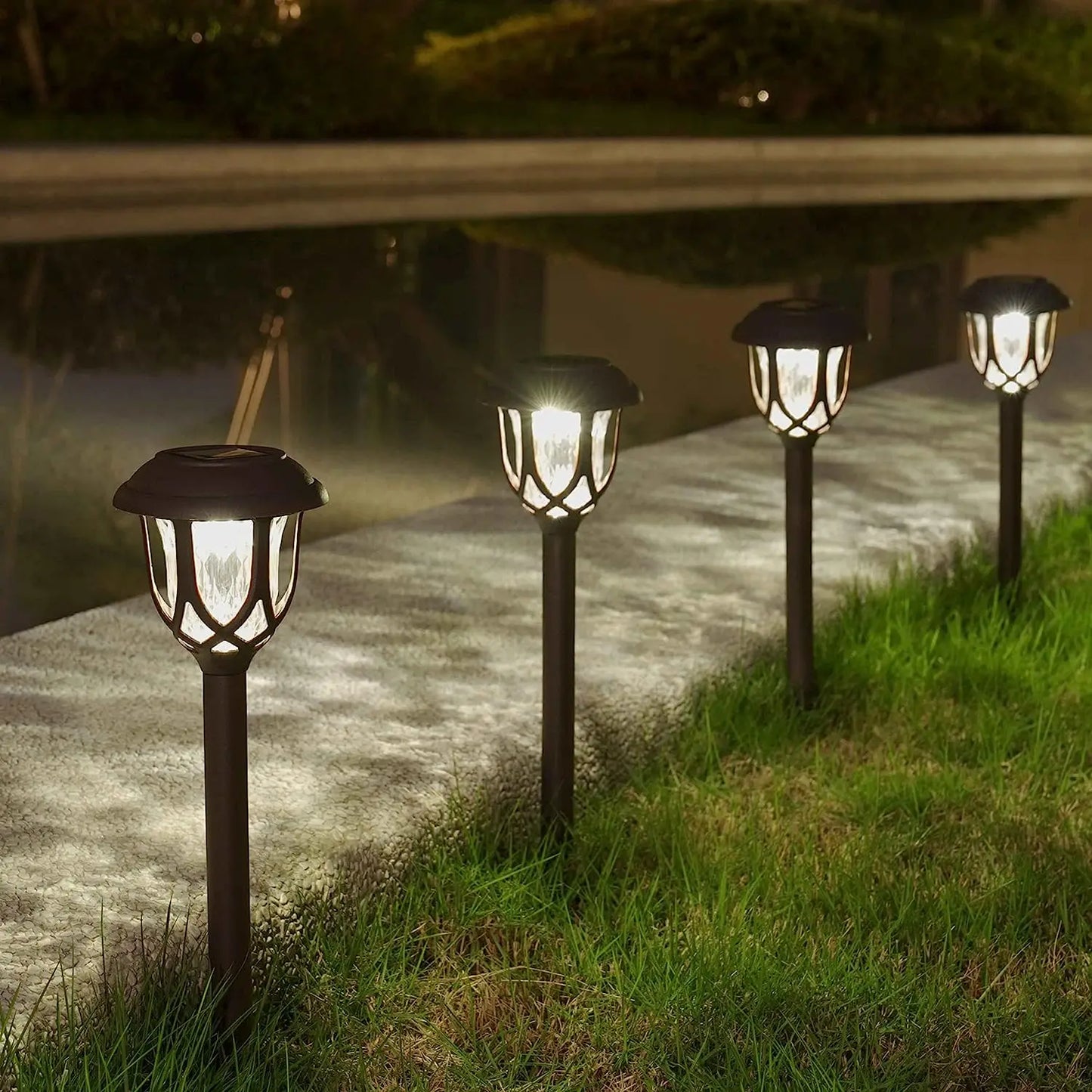 10pcs Solar LED Lawn Lights with Water Ripple Design
