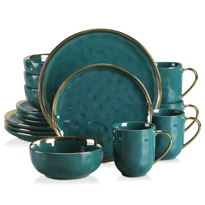 16/32 Piece Green Porcelain Dinnerware Set