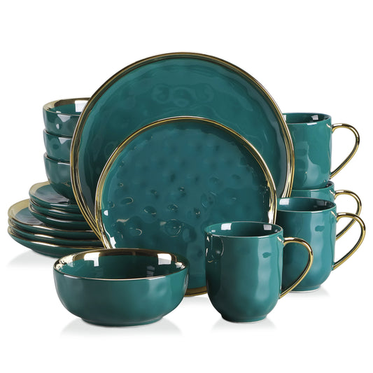 16/32 Piece Green Porcelain Dinnerware Set