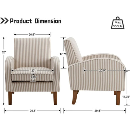 Farmhouse striped Accent Armchair