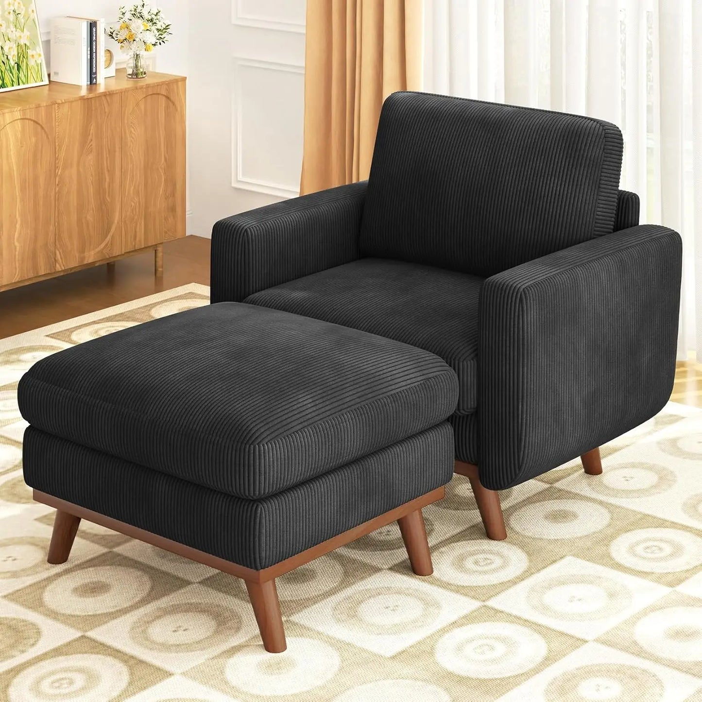 38.5" Accent, Upholstered Armchair with Deep Seat