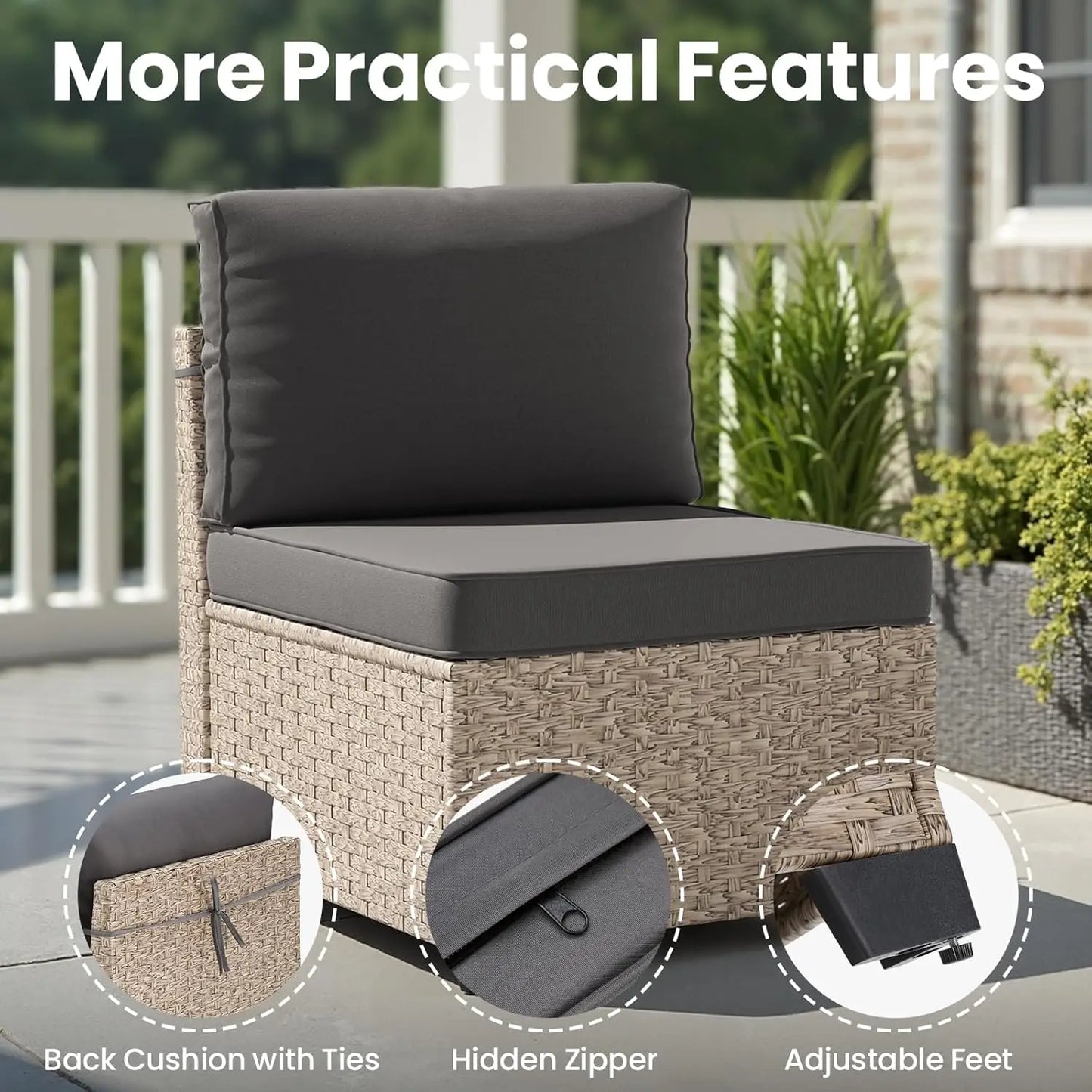 7-Piece Patio Furniture Set, Outdoor Sectional