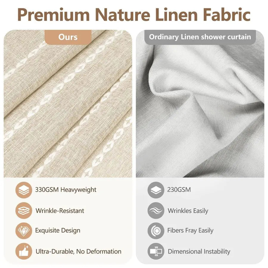 Farmhouse Shower Curtain Extra Long 72 x 76 Inch
