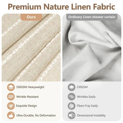 Farmhouse Shower Curtain Extra Long 72 x 76 Inch