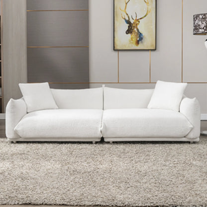Floor Sofa Couch , Lambswool 2-Seat Sofas 88"