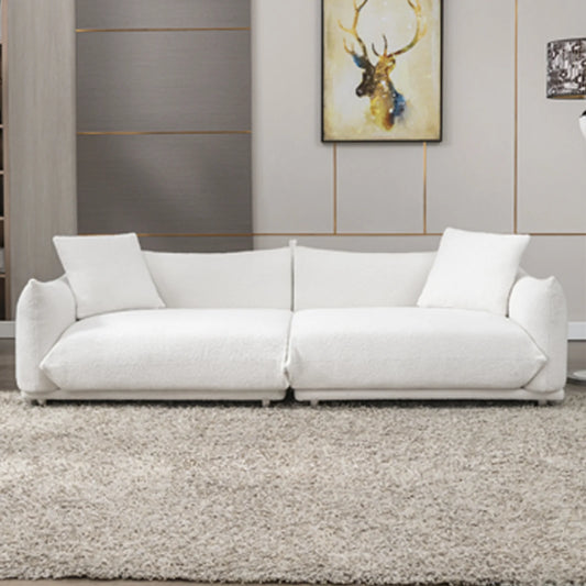 Floor Sofa Couch , Lambswool 2-Seat Sofas 88"