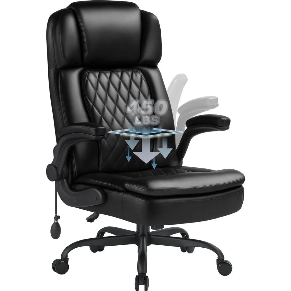 Heavy Duty, High Back Swivel Office Chair, Leather