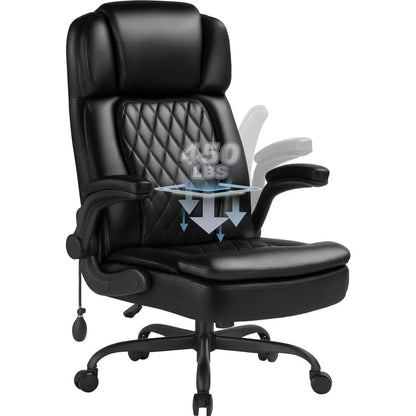 Heavy Duty, High Back Swivel Office Chair, Leather