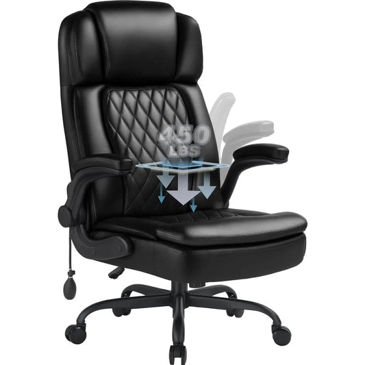 Heavy Duty, High Back Swivel Office Chair, Leather