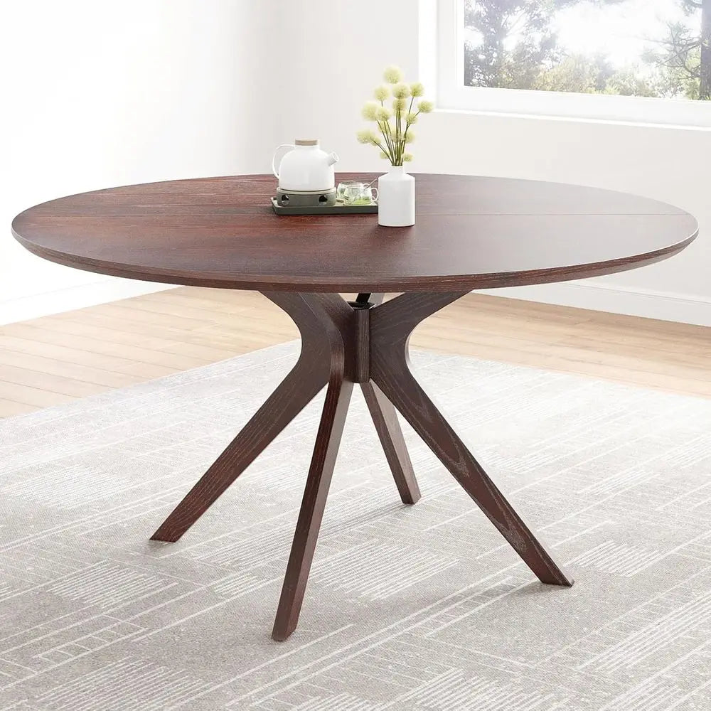 47.2" Solid Wood Round Dining Kitchen Table