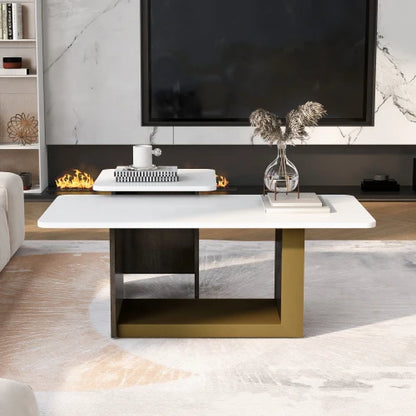 Modern Light Luxury Coffee Table Set of 2, Small Square Coffee End Table