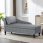 Velvet Chaise Lounge with Left Armrest, Lumbar Pillow Modern
