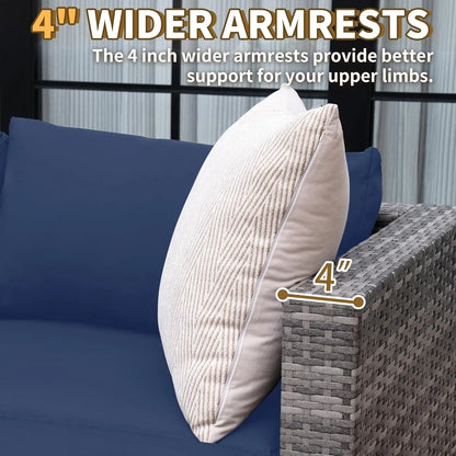 5 Piece Patio Furniture Set, Wicker