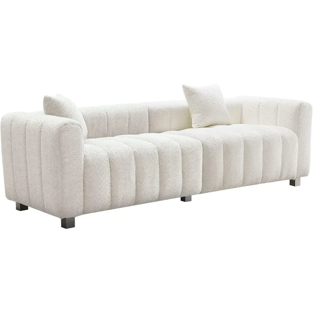 87.4'' Modern 3-Seater Sofa Bubble Couch, Velvet