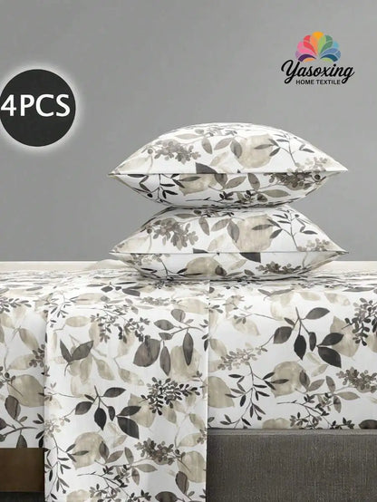 4-Piece Floral Microfiber Bedding Set