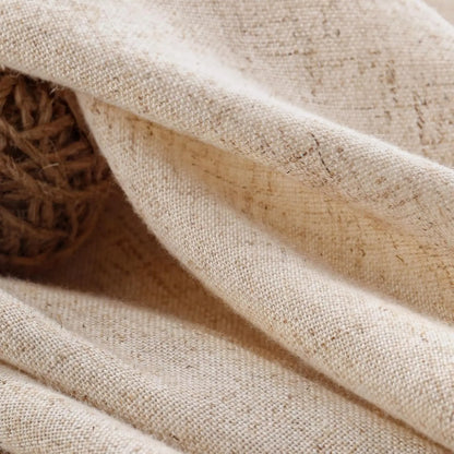 Farmhouse Shower Curtain with Ruffle Hem Linen Beige 72x72 Boho Rustic Natural Fabric
