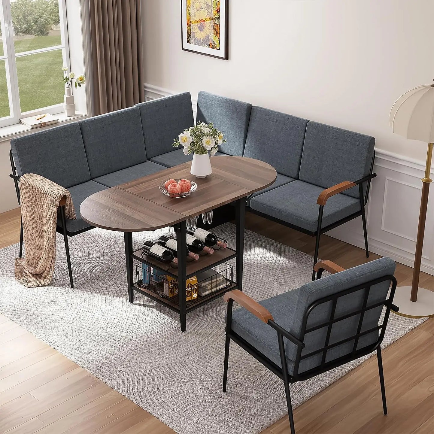 Corner Dining Set Folding Table 3pc, Customized