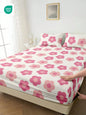 Pink Floral Print Fitted Sheet