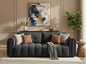 91.5" Mid-Century Modern Boucle Sofa Rolled Arms