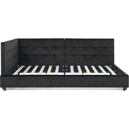 Queen Size Upholstered Corner Daybed, Modern L-Shaped