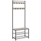 Coat Rack, Hall Tree with Shoe Storage Bench
