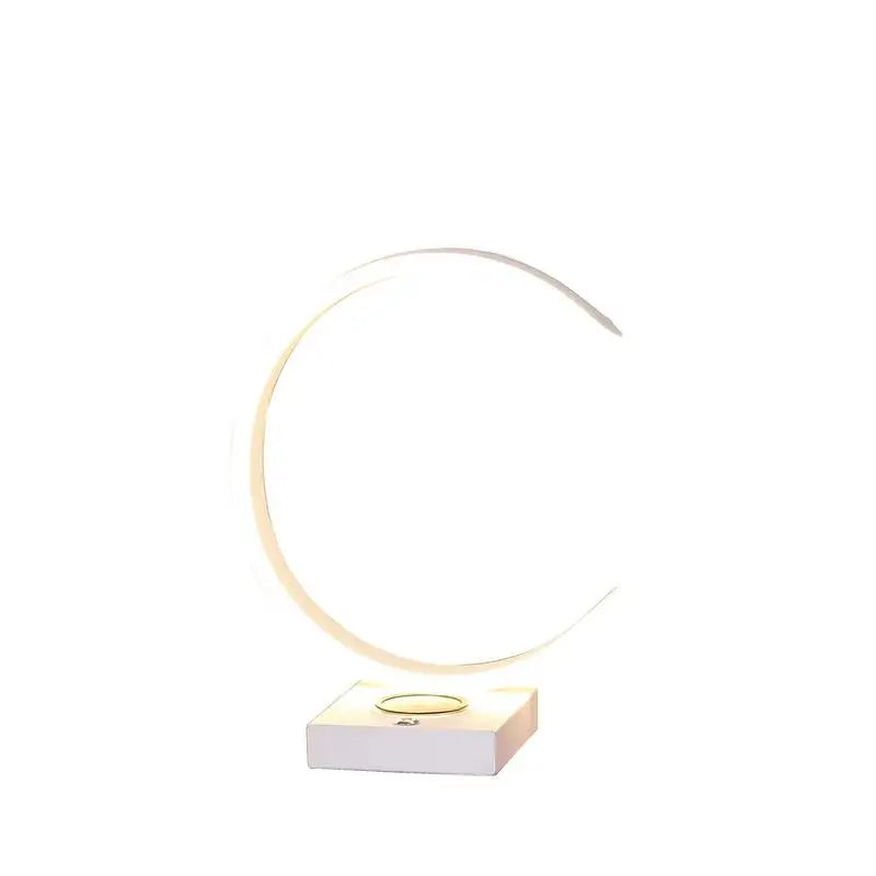 13.5in C Shape LED Table Lamp with USB and Wireless Charging Port