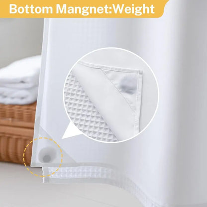 Waffle No Hooks Shower Curtain