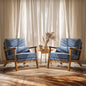 Wide Accent Chair Set of 2,Upholstered Mid Century Modern with Pillow