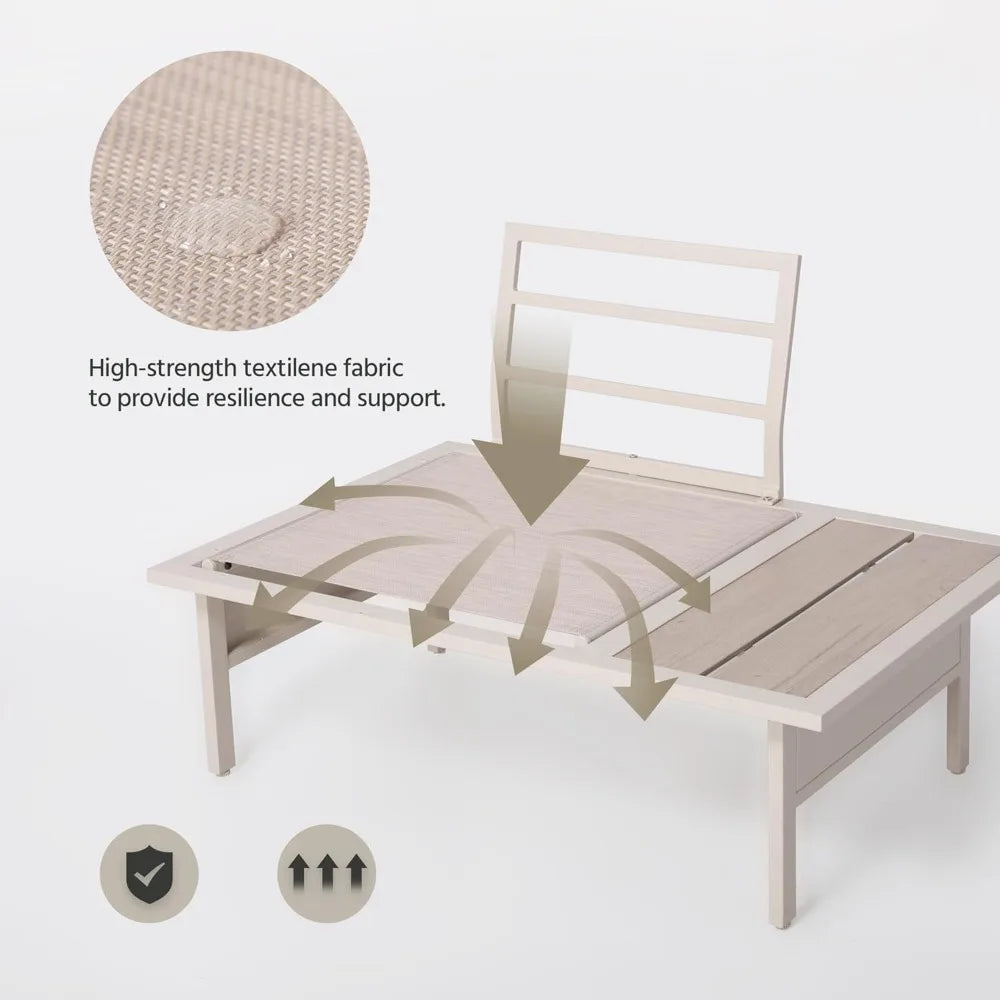 8 Pieces Patio Furniture Set, Outdoor Metal Frame