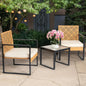 3 Piece Outdoor Wicker Bistro Set, Patio Conversation Sets