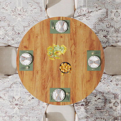 Round Dining Table for 4-6, 47.24-Inch Farmhouse Kitchen Table