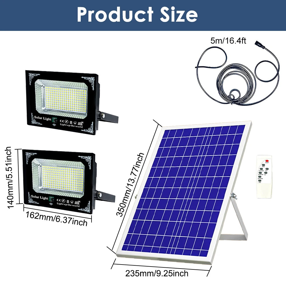 500W Led Solar Light High Bright 2 Head Flood Light