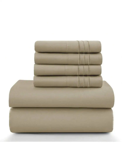 6-Piece Embroidered Bed Sheet Set