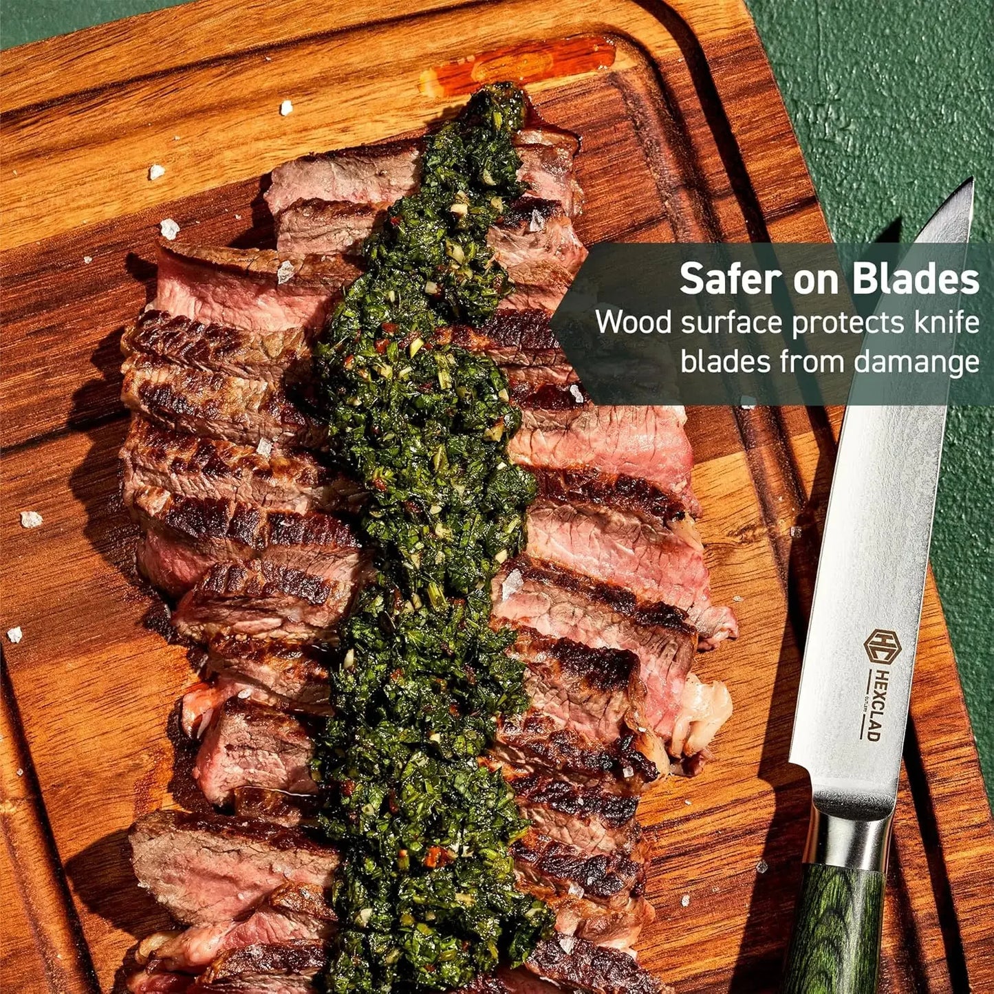 HexClad 4-Piece Bistecca Wooden Steak Plate Set