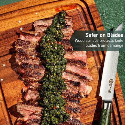 HexClad 4-Piece Bistecca Wooden Steak Plate Set