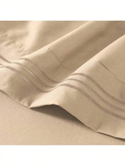 4PCS Cooling Luxury Bedding Set, Embroidered Pillowcases