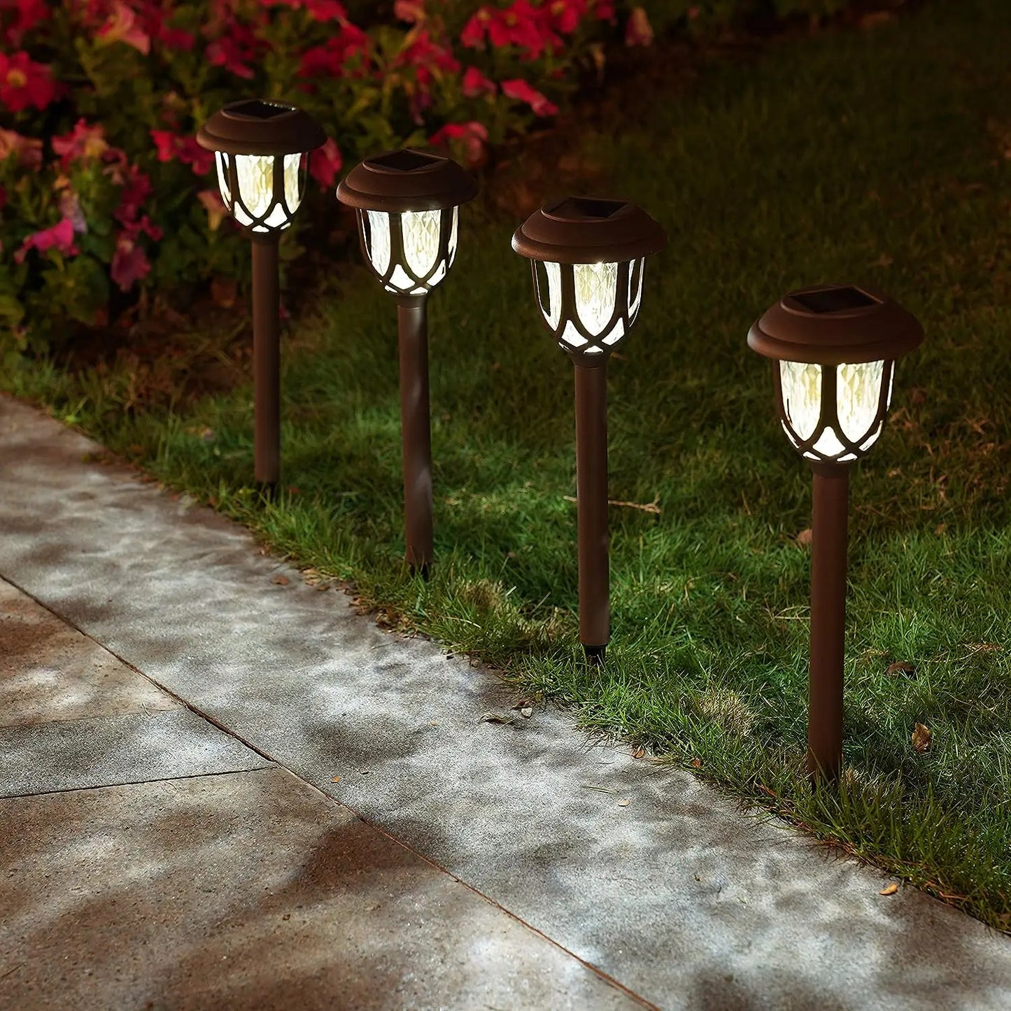 10pcs Solar LED Lawn Lights with Water Ripple Design