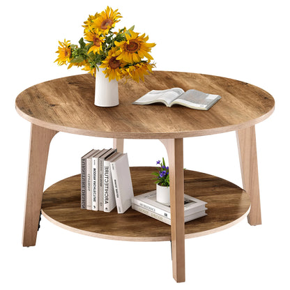 32IN Wood Round Coffee Table